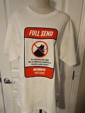 Nelkboys & Red Rock "Full Send" White Graphic T-Shirt